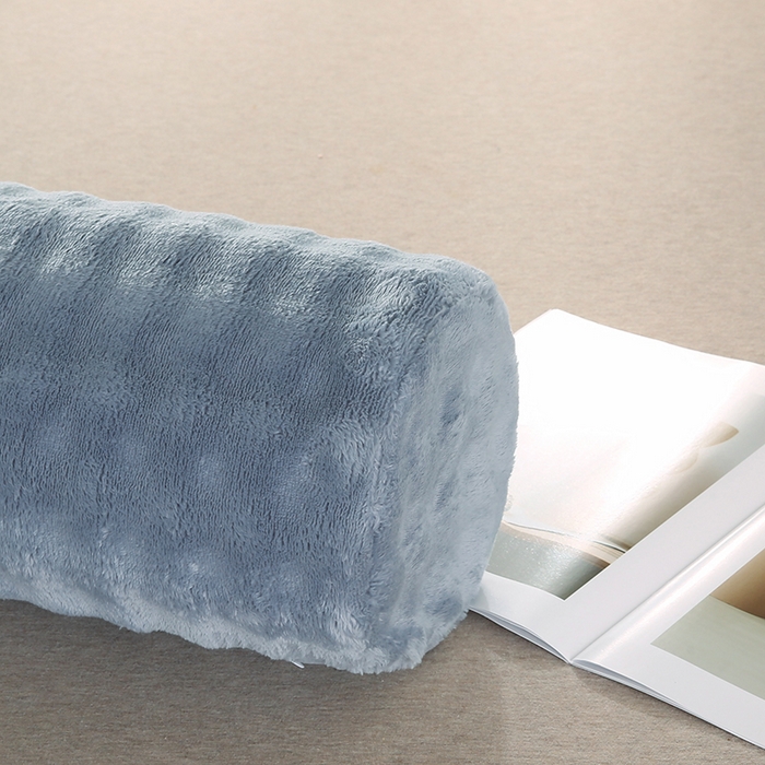 91家纺网 家纺一手货源 找家纺 永光家居 2026新款记忆棉圆柱枕枕头枕芯（不供多多） 兔毛绒 雾霾蓝