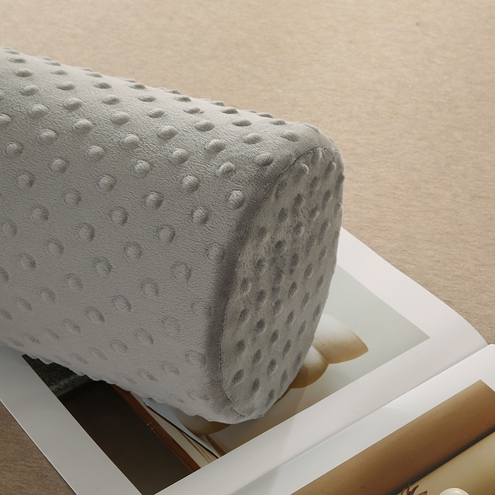 91家纺网 家纺一手货源 找家纺 永光家居 2026新款记忆棉圆柱枕枕头枕芯（不供多多） 绒豆豆 灰色