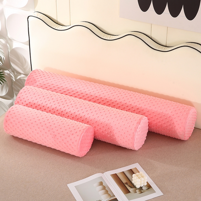 91家纺网 家纺一手货源 找家纺 永光家居 2026新款记忆棉圆柱枕枕头枕芯（不供多多） 绒豆豆 玉色