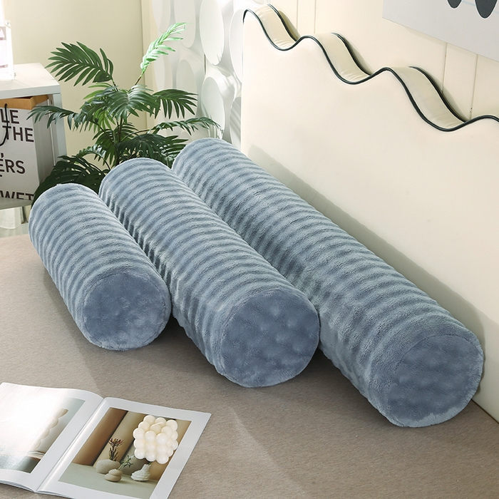 91家纺网 家纺一手货源 找家纺 永光家居 2026新款记忆棉圆柱枕枕头枕芯（不供多多） 兔毛绒 雾霾蓝