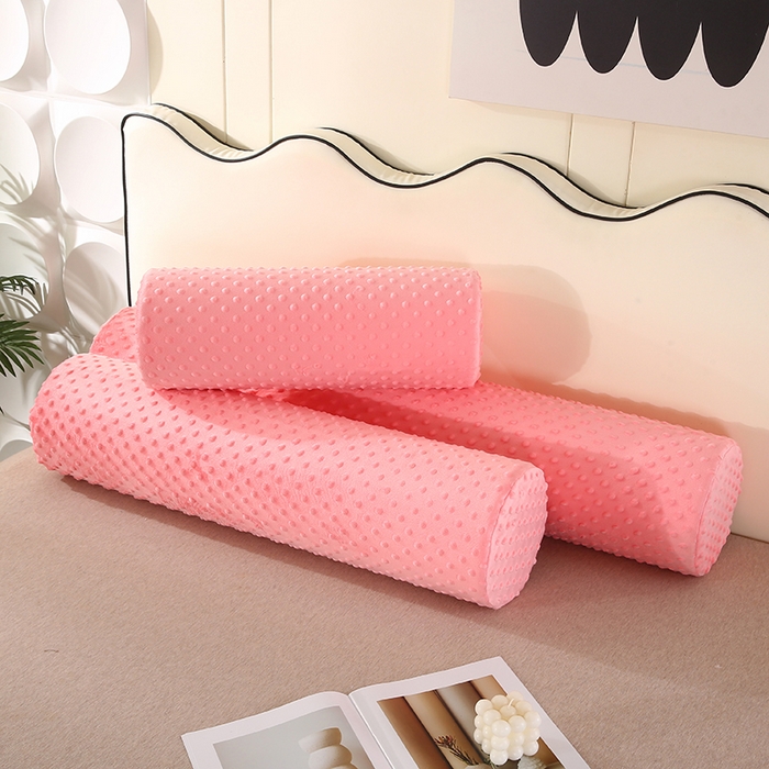 91家纺网 家纺一手货源 找家纺 永光家居 2026新款记忆棉圆柱枕枕头枕芯（不供多多） 绒豆豆 玉色