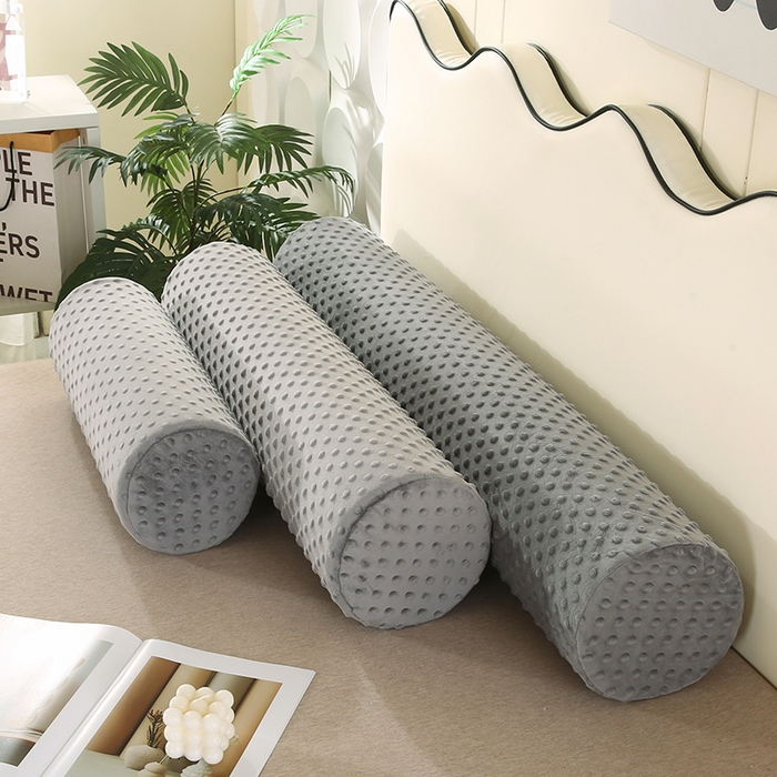 91家纺网 家纺一手货源 找家纺 永光家居 2026新款记忆棉圆柱枕枕头枕芯（不供多多） 绒豆豆 灰色