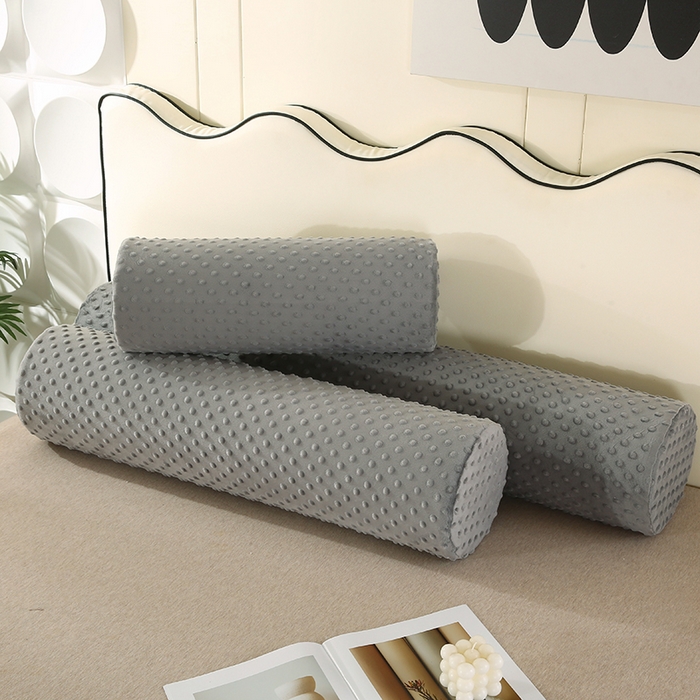 91家纺网 家纺一手货源 找家纺 永光家居 2026新款记忆棉圆柱枕枕头枕芯（不供多多） 绒豆豆 灰色