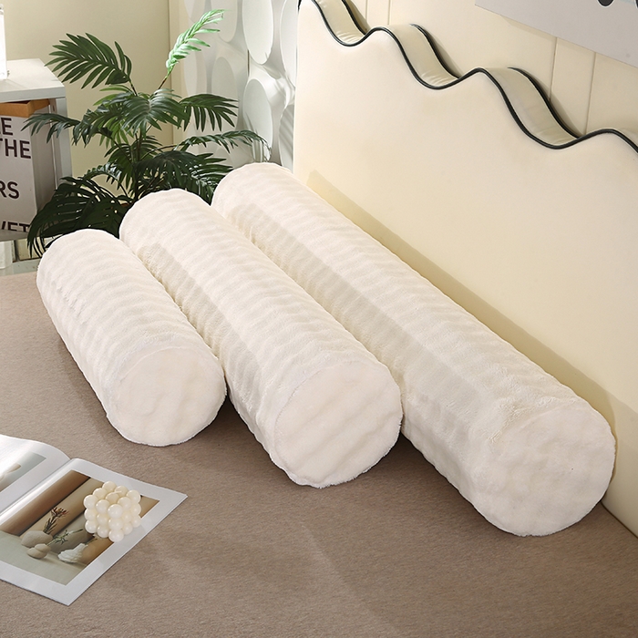 91家纺网 家纺一手货源 找家纺 永光家居 2026新款记忆棉圆柱枕枕头枕芯（不供多多） 兔毛绒 白色