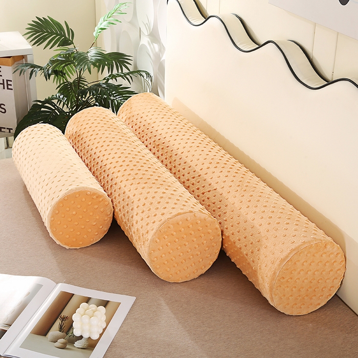 91家纺网 家纺一手货源 找家纺 永光家居 2026新款记忆棉圆柱枕枕头枕芯（不供多多） 绒豆豆 驼色