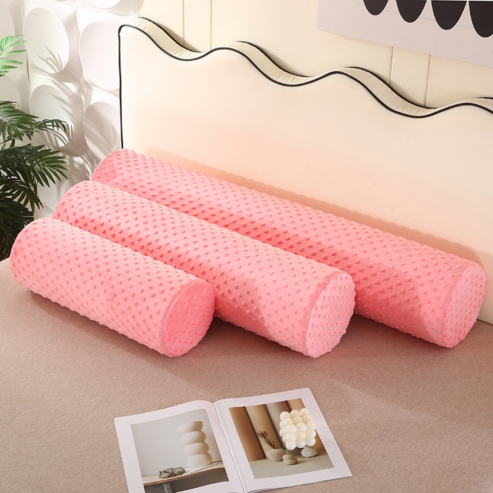 91家纺网 家纺一手货源 找家纺 永光家居 2026新款记忆棉圆柱枕枕头枕芯（不供多多） 绒豆豆 玉色