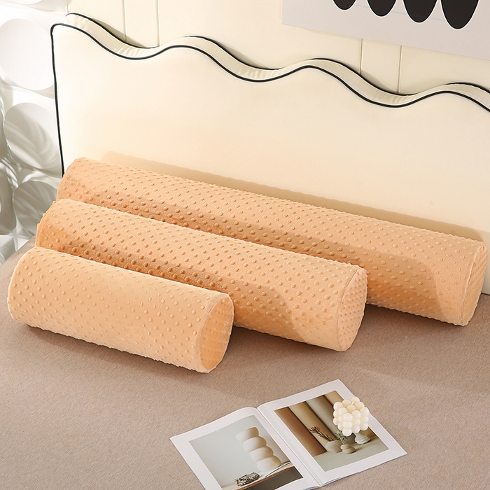 91家纺网 家纺一手货源 找家纺 永光家居 2026新款记忆棉圆柱枕枕头枕芯（不供多多） 绒豆豆 驼色