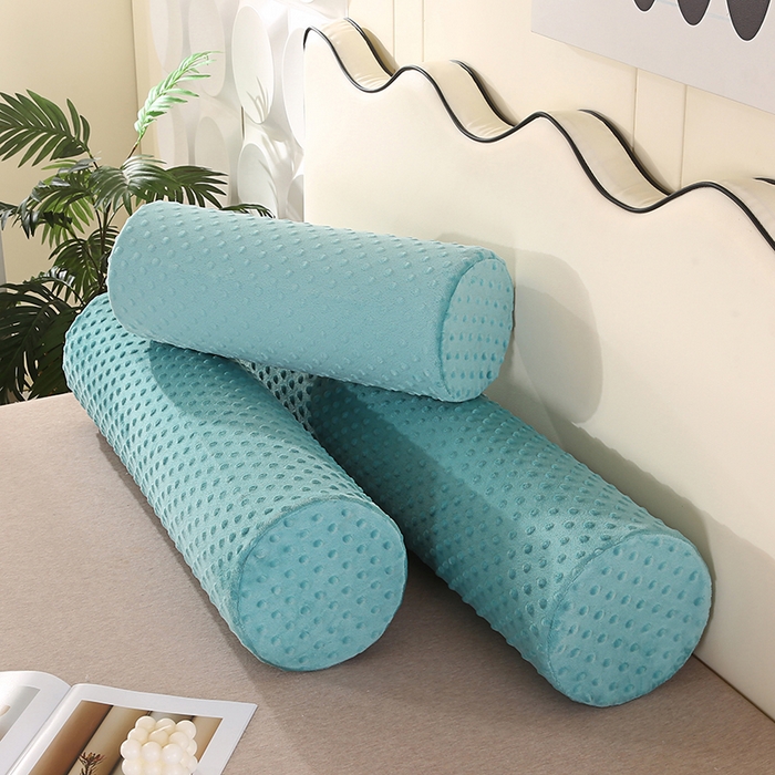 91家纺网 家纺一手货源 找家纺 永光家居 2026新款记忆棉圆柱枕枕头枕芯（不供多多） 绒豆豆 绿色