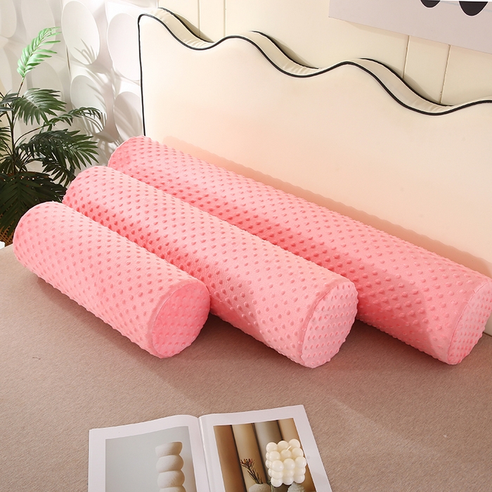 91家纺网 家纺一手货源 找家纺 永光家居 2026新款记忆棉圆柱枕枕头枕芯（不供多多） 绒豆豆 玉色