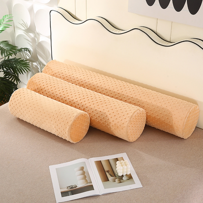 91家纺网 家纺一手货源 找家纺 永光家居 2026新款记忆棉圆柱枕枕头枕芯（不供多多） 绒豆豆 驼色