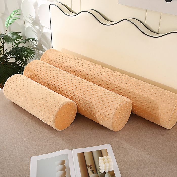 91家纺网 家纺一手货源 找家纺 永光家居 2026新款记忆棉圆柱枕枕头枕芯（不供多多） 绒豆豆 驼色