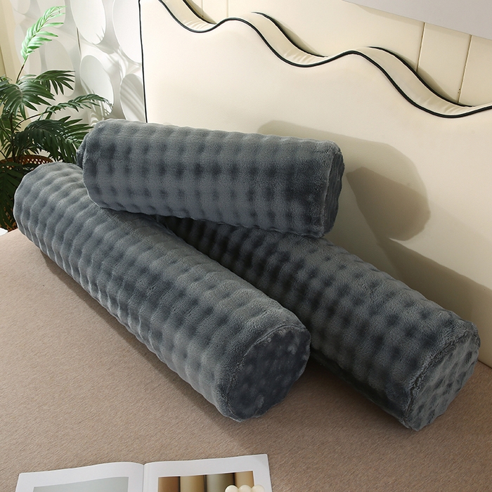 91家纺网 家纺一手货源 找家纺 永光家居 2026新款记忆棉圆柱枕枕头枕芯（不供多多） 兔毛绒 深灰