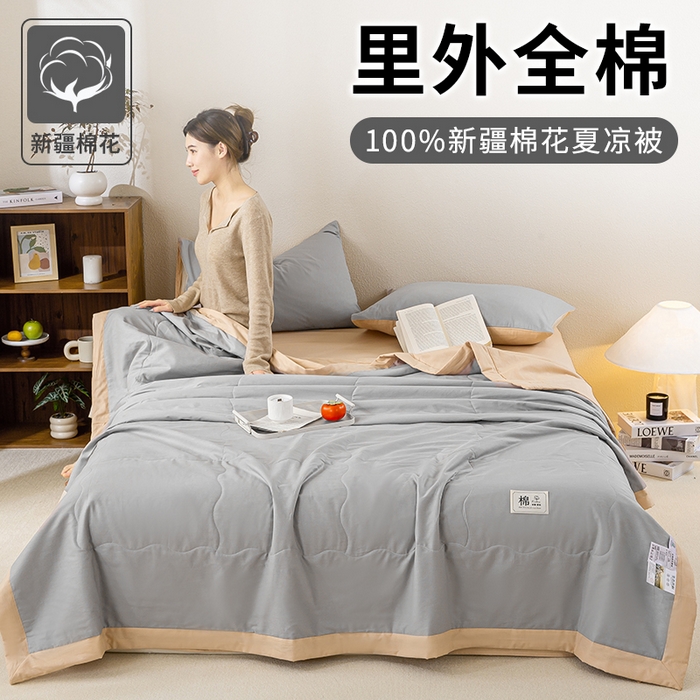 91家纺网 家纺一手货源 找家纺 （总）憨豆家纺 2026新款全棉纯棉棉花夏被夏凉被空调被直播（包检测）风格二