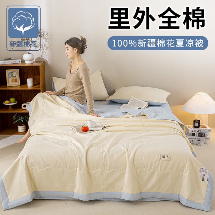91家纺网 家纺一手货源 找家纺 （总）憨豆家纺 2026新款全棉纯棉棉花夏被夏凉被空调被直播（包检测）风格二