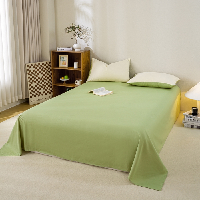 91家纺网 家纺一手货源 找家纺 憨豆家纺 2026新款全棉纯棉棉花夏被夏凉被空调被直播（包检测）风格二 果绿+奶昔白