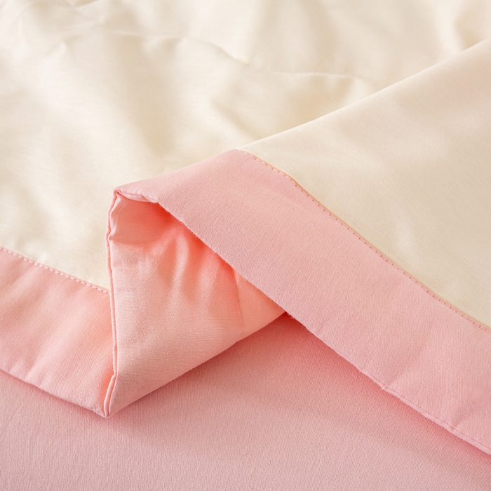 91家纺网 家纺一手货源 找家纺 憨豆家纺 2026新款全棉纯棉棉花夏被夏凉被空调被直播（包检测）风格二 浅粉+奶昔白