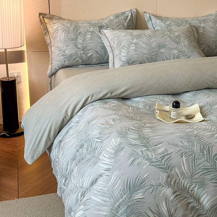 91家纺网 家纺一手货源 找家纺 简如 2025新款100%全棉纯棉磨毛四件套（有买家秀） 春苑-绿