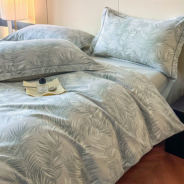 91家纺网 家纺一手货源 找家纺 简如 2025新款100%全棉纯棉磨毛四件套（有买家秀） 春苑-绿