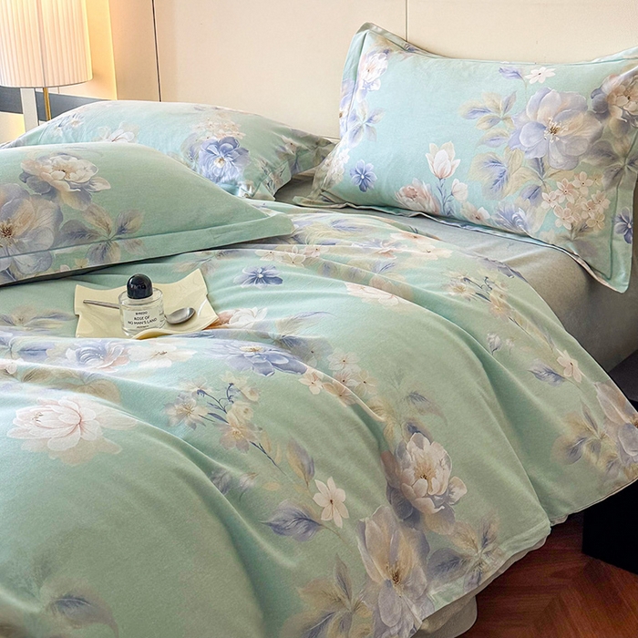 91家纺网 家纺一手货源 找家纺 简如 2025新款100%全棉纯棉磨毛四件套（有买家秀） 寄语玫瑰