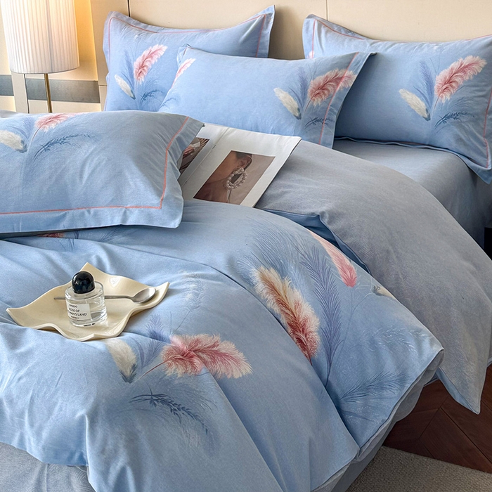 91家纺网 家纺一手货源 找家纺 简如 2025新款100%全棉纯棉磨毛四件套（有买家秀）秋色宜人