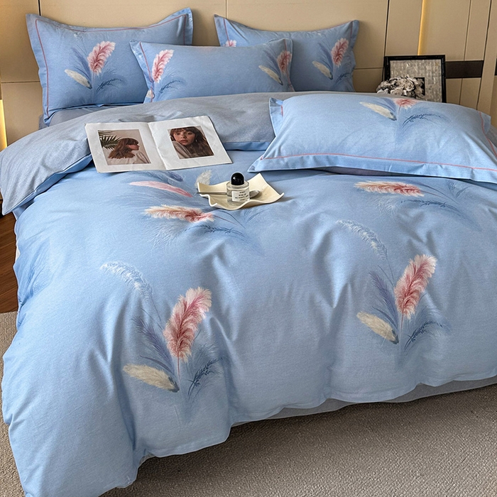 91家纺网 家纺一手货源 找家纺 简如 2025新款100%全棉纯棉磨毛四件套（有买家秀）秋色宜人