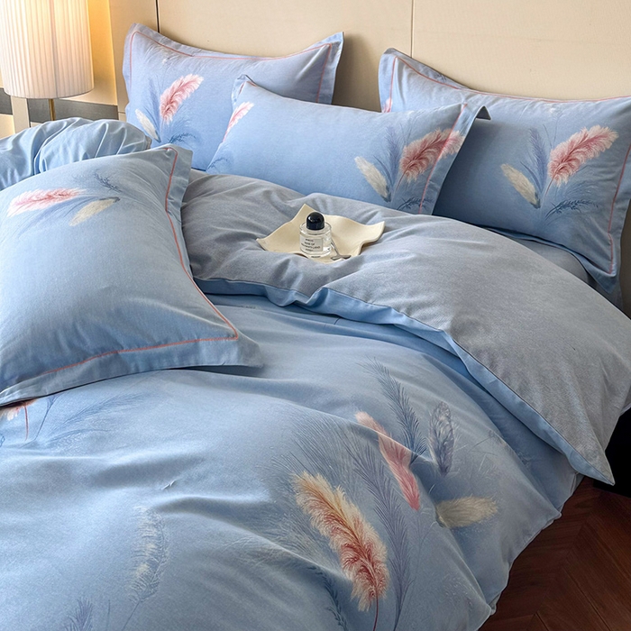 91家纺网 家纺一手货源 找家纺 简如 2025新款100%全棉纯棉磨毛四件套（有买家秀）秋色宜人