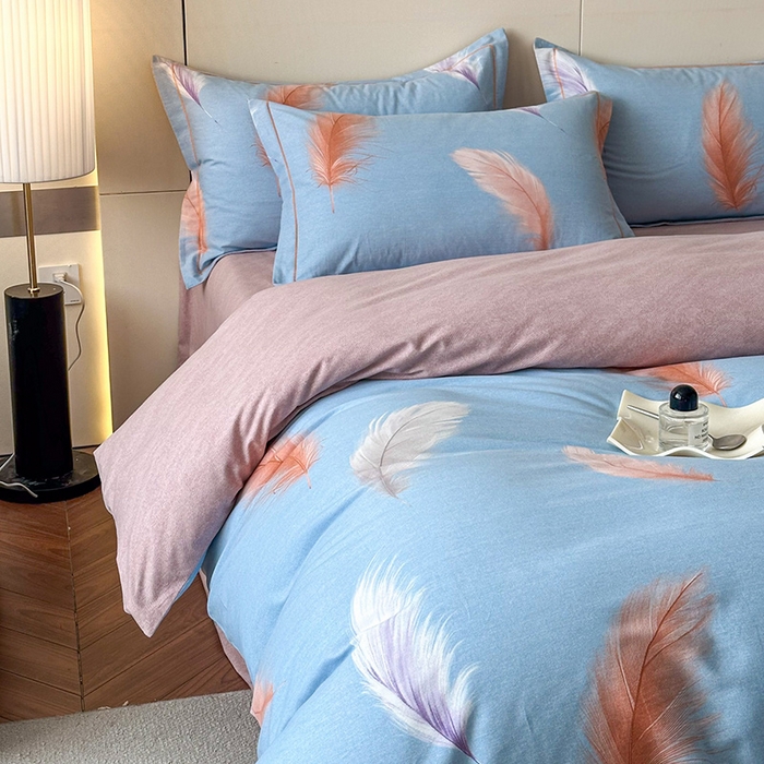 91家纺网 家纺一手货源 找家纺 简如 2025新款100%全棉纯棉磨毛四件套（有买家秀） 紫浔