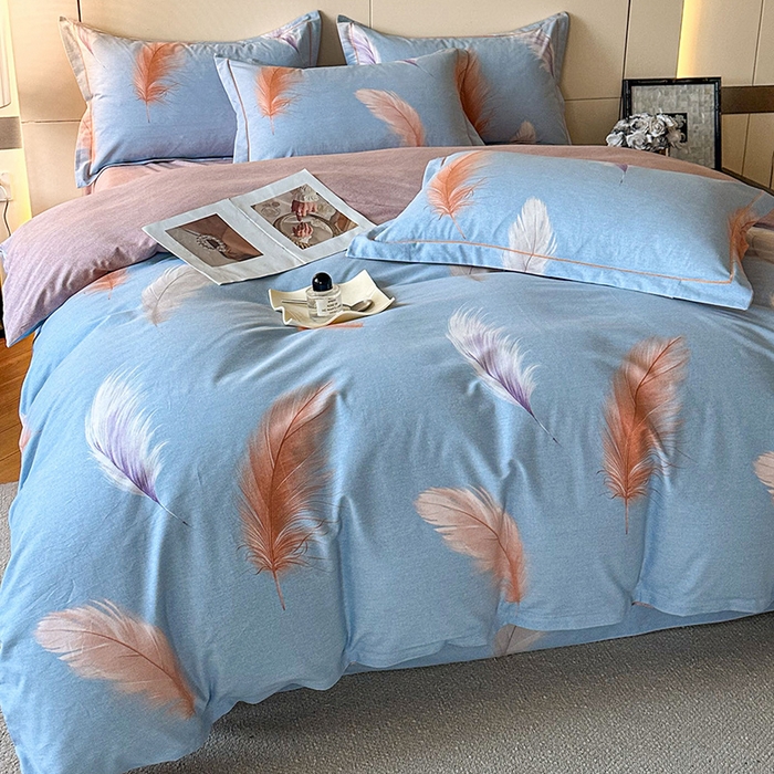 91家纺网 家纺一手货源 找家纺 简如 2025新款100%全棉纯棉磨毛四件套（有买家秀） 紫浔