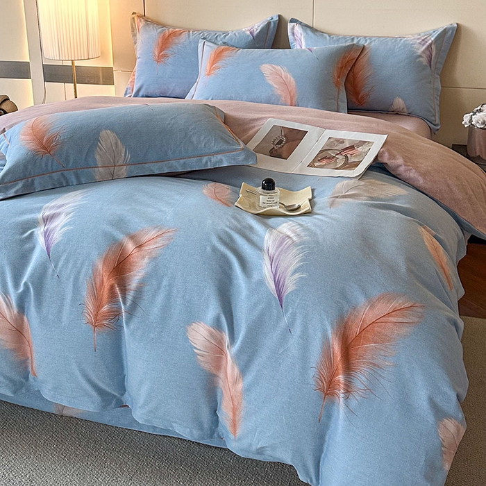 91家纺网 家纺一手货源 找家纺 简如 2025新款100%全棉纯棉磨毛四件套（有买家秀） 紫浔