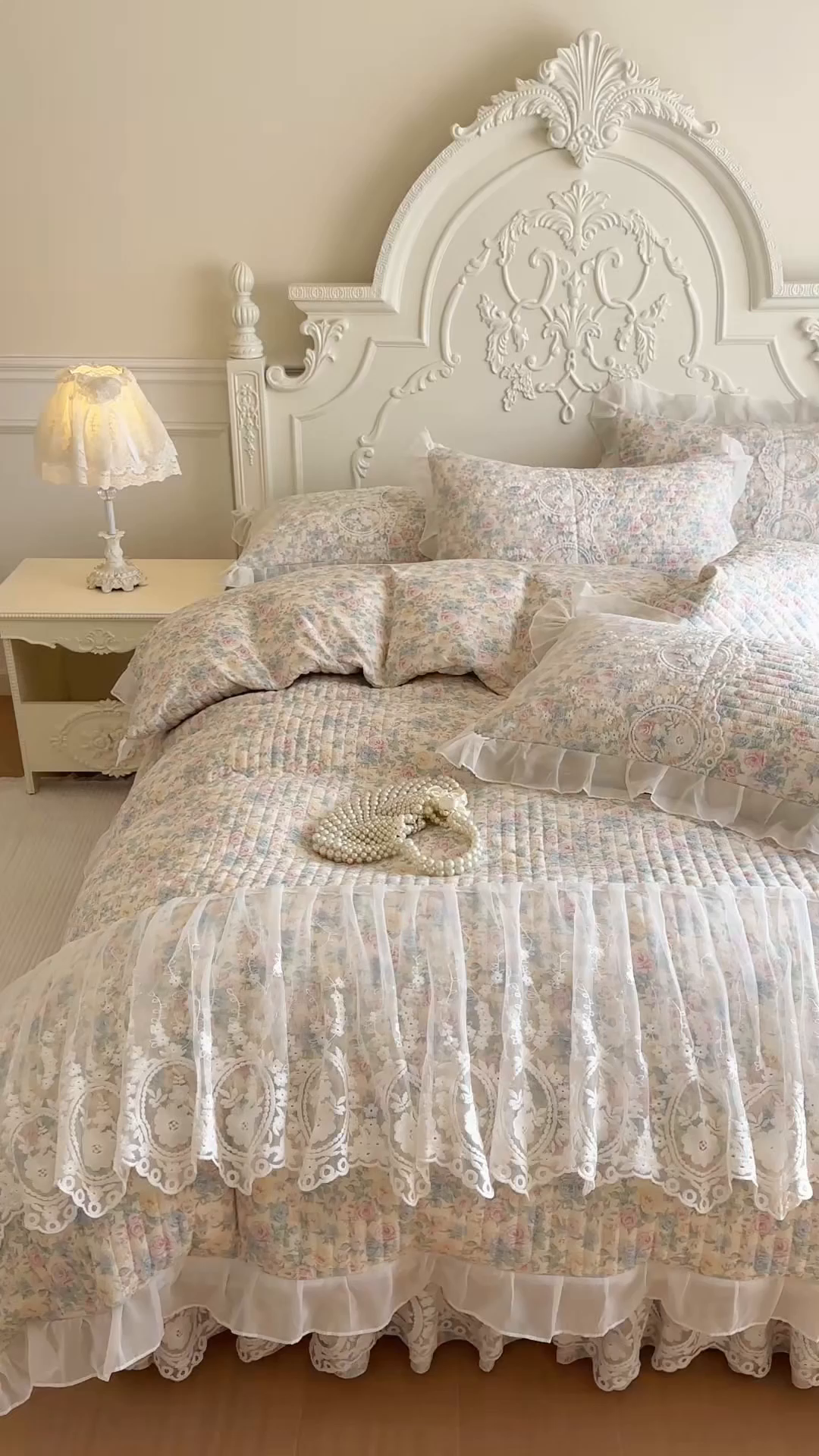 91家纺网 家纺一手货源 找家纺 恋尚 2026新款云感棉床笠式床裙四件套（控价225起） 迷雾清影