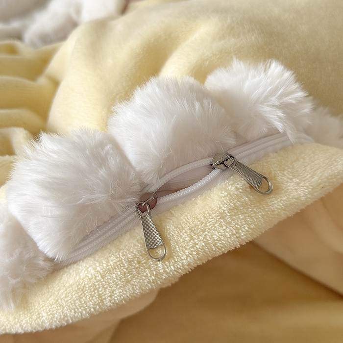 91家纺网 家纺一手货源 找家纺 （总）卡罗兰 2025新款牛奶绒兔毛绣花四件套