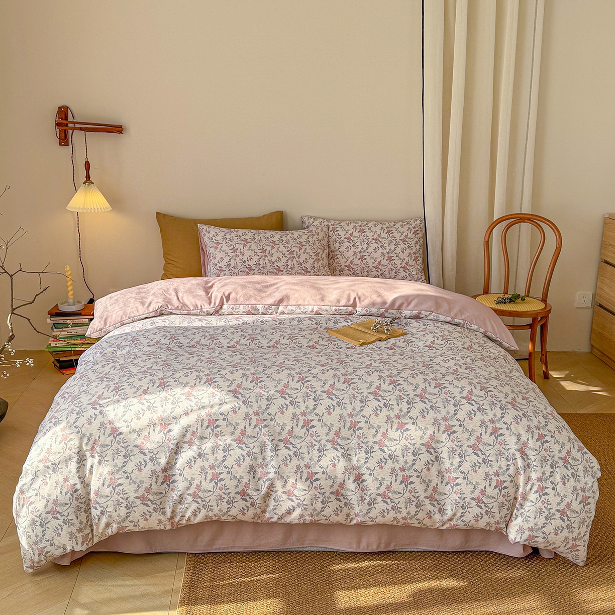 91家纺网 家纺一手货源 找家纺 （总）竹合家纺 2026春夏新品色织棉麻棉纱系列皱皱纱四件套