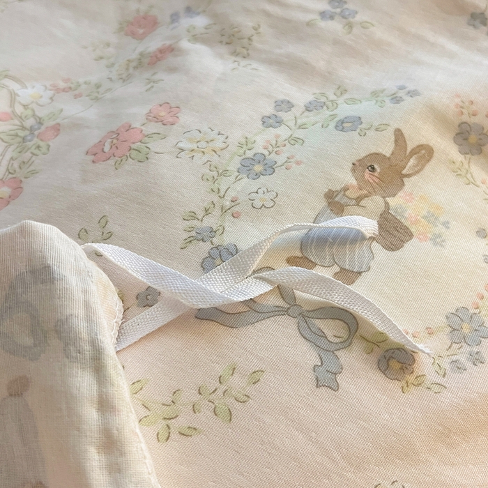 91家纺网 家纺一手货源 找家纺 仟网汇 2026新款有氧全棉双层纱四件套 安琪拉兔