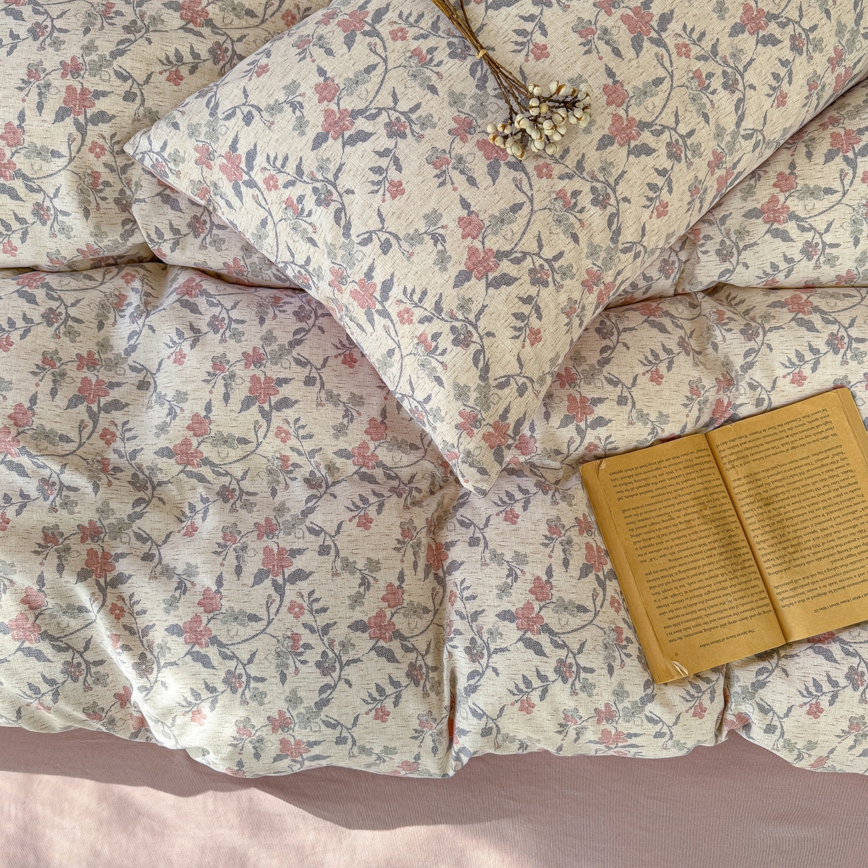 91家纺网 家纺一手货源 找家纺 （总）竹合家纺 2026春夏新品色织棉麻棉纱系列皱皱纱四件套