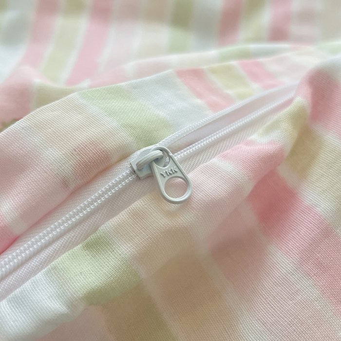 91家纺网 家纺一手货源 找家纺 仟网汇 2026新款有氧全棉双层纱四件套 草莓酱