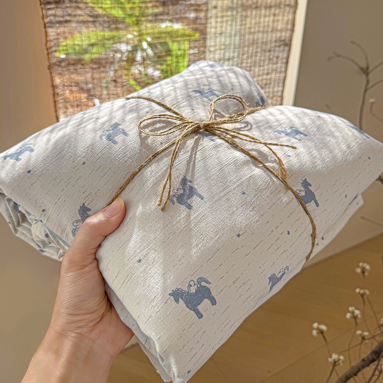 91家纺网 家纺一手货源 找家纺 （总）竹合家纺 2026春夏新品色织棉麻棉纱系列皱皱纱四件套