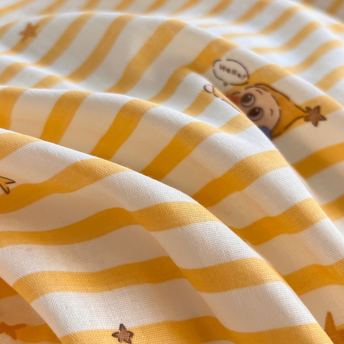 91家纺网 家纺一手货源 找家纺 仟网汇 2026新款有氧全棉双层纱四件套 星星仔