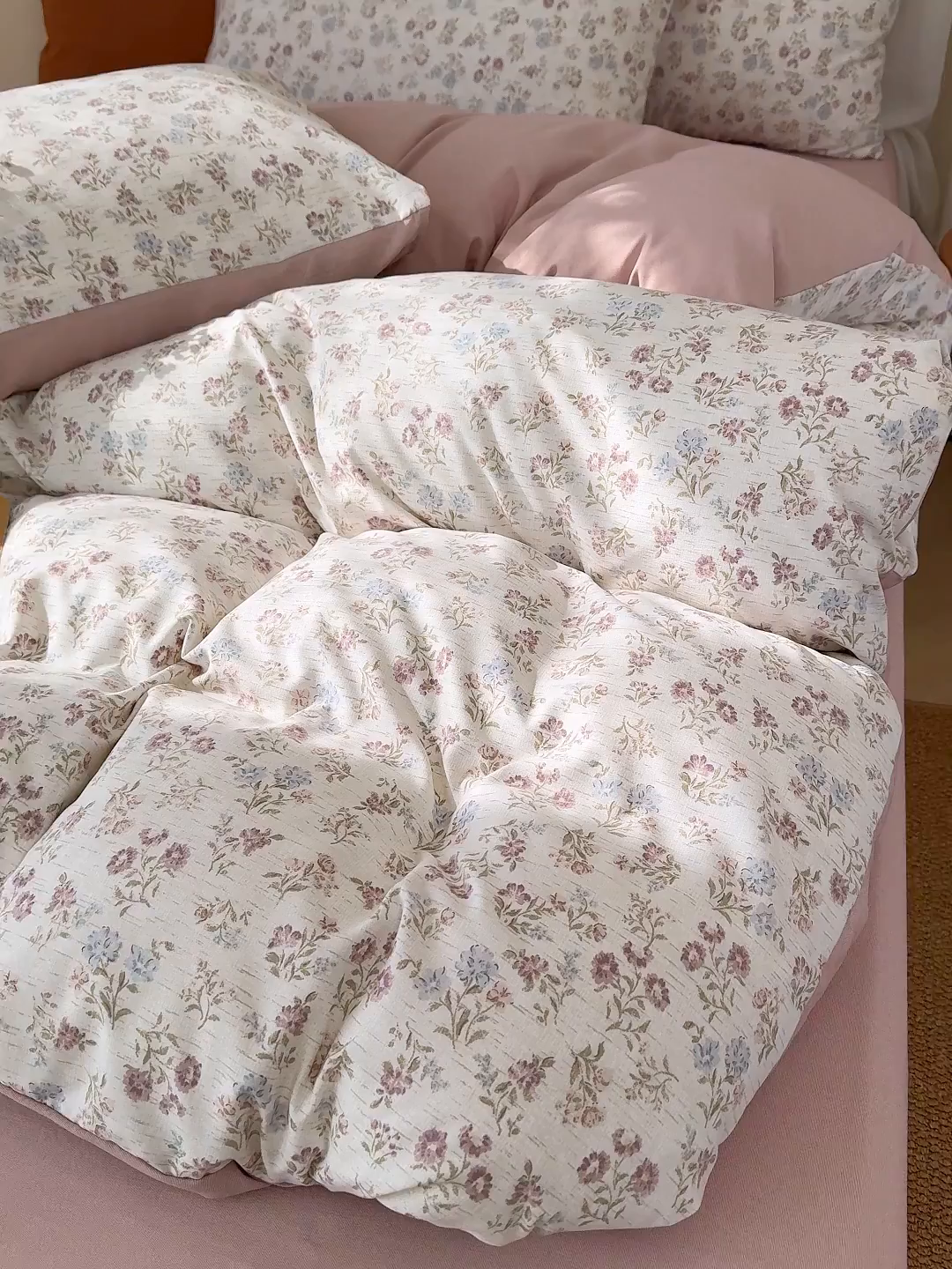 91家纺网 家纺一手货源 找家纺 竹合家纺 2026春夏新品色织棉麻棉纱系列皱皱纱四件套 春风里