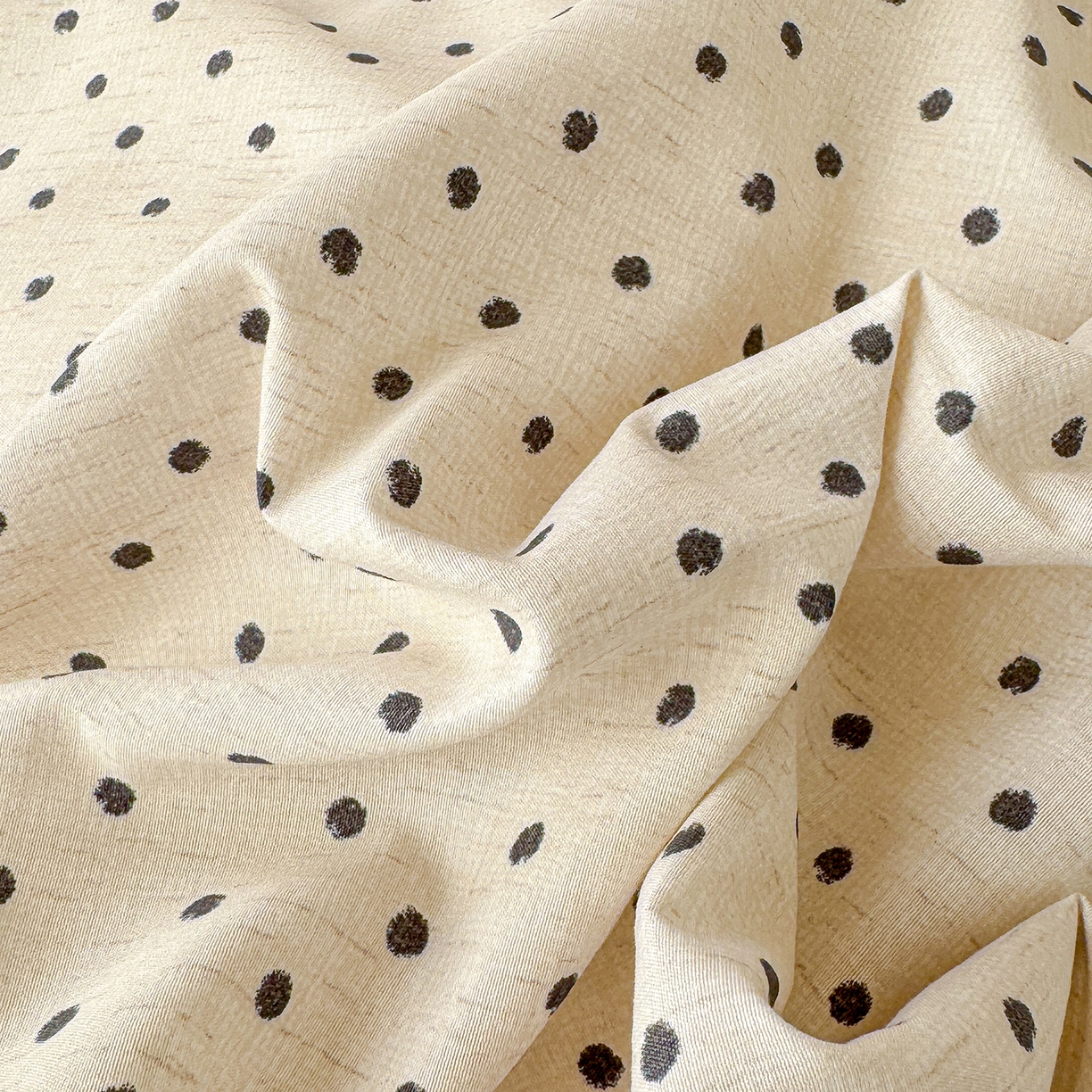 91家纺网 家纺一手货源 找家纺 竹合家纺 2026春夏新品色织棉麻棉纱系列皱皱纱四件套 清新波点