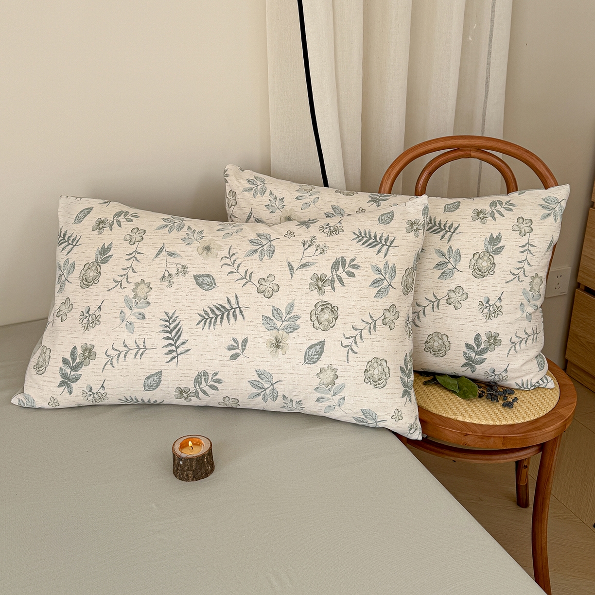 91家纺网 家纺一手货源 找家纺 竹合家纺 2026春夏新品色织棉麻棉纱系列皱皱纱四件套 踏春