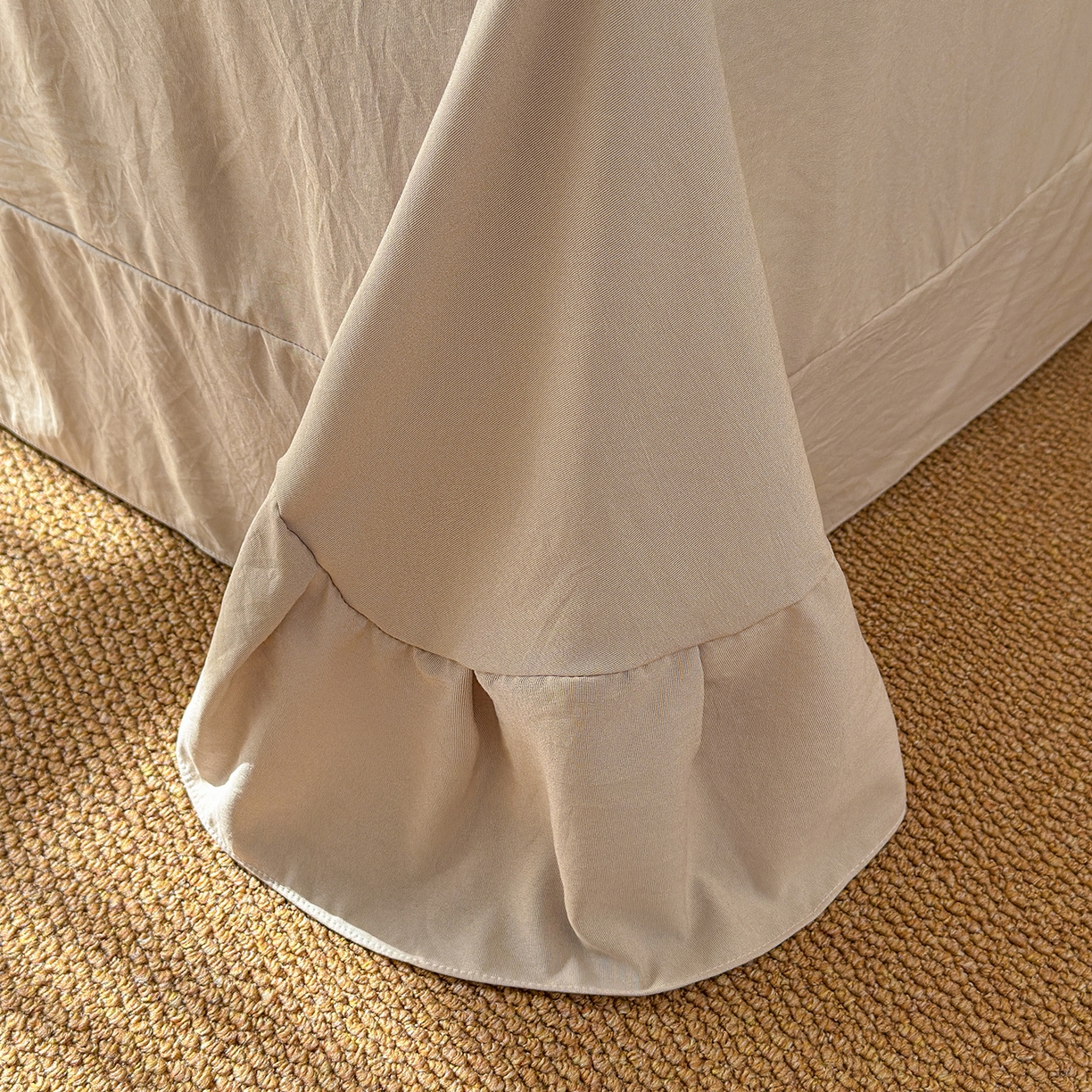 91家纺网 家纺一手货源 找家纺 竹合家纺 2026春夏新品色织棉麻棉纱系列皱皱纱四件套 素雅小花