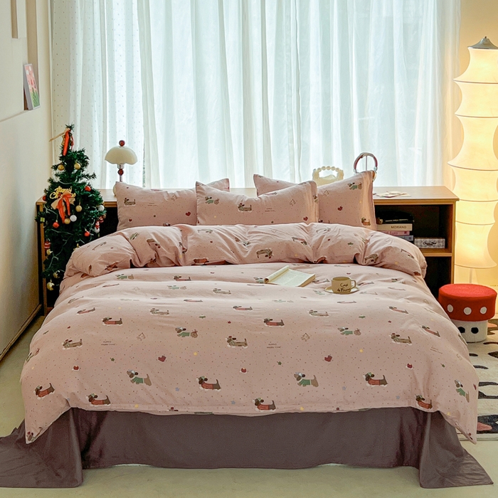 91家纺网 家纺一手货源 找家纺 （总）仟网汇 2026新款有氧全棉双层纱四件套