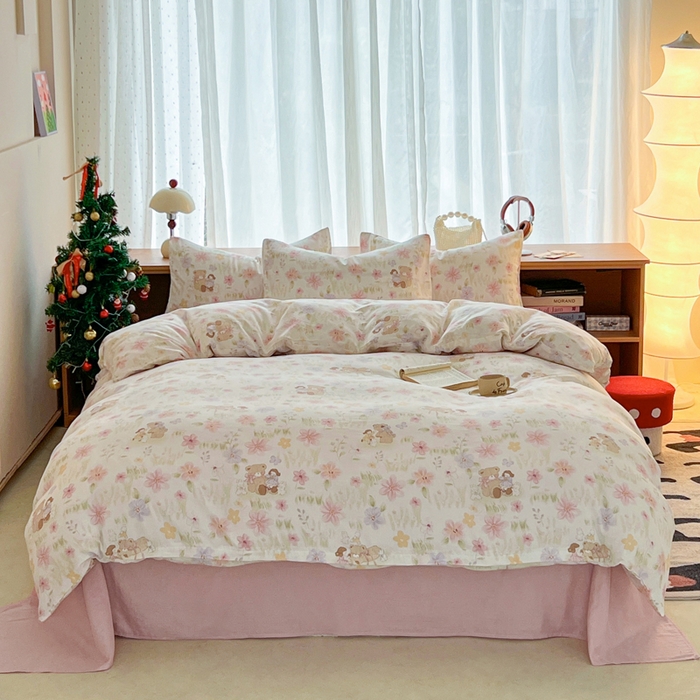 91家纺网 家纺一手货源 找家纺 （总）仟网汇 2026新款有氧全棉双层纱四件套