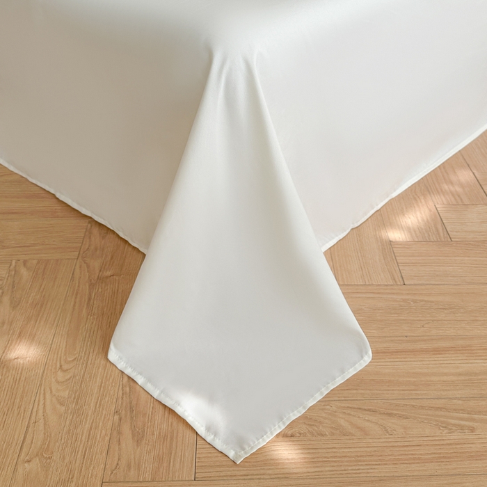 91家纺网 家纺一手货源 找家纺 你好美丽 2026新款水洗棉提花双层雪纺花边四件套-梦甜系列 梦甜白