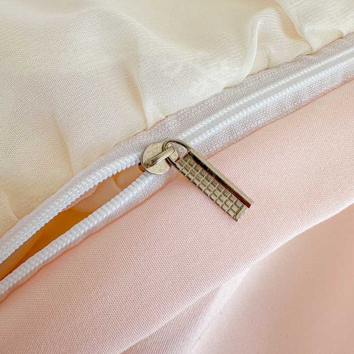 91家纺网 家纺一手货源 找家纺 你好美丽 2026新款水洗棉提花双层雪纺花边四件套-梦甜系列 梦甜玉