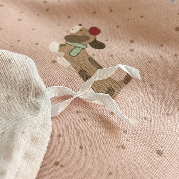 91家纺网 家纺一手货源 找家纺 仟网汇 2025新款全棉纯棉层纱四件套 狗狗派对