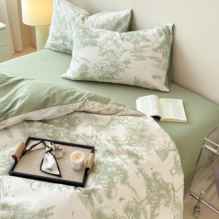 91家纺网 家纺一手货源 找家纺 （总）女子家纺 2026新款40支斜纹全棉磨毛印花四件套