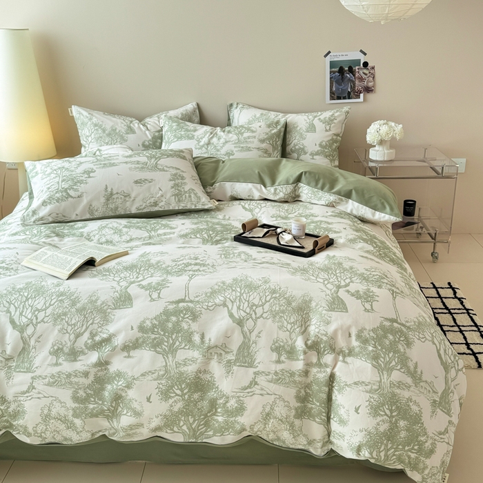 91家纺网 家纺一手货源 找家纺 （总）女子家纺 2026新款40支斜纹全棉磨毛印花四件套