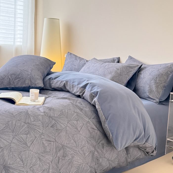 91家纺网 家纺一手货源 找家纺 女子家纺 2026新款40支斜纹全棉磨毛印花四件套 云影风华