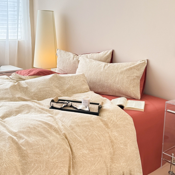 91家纺网 家纺一手货源 找家纺 女子家纺 2026新款40支斜纹全棉磨毛印花四件套 瑞彩